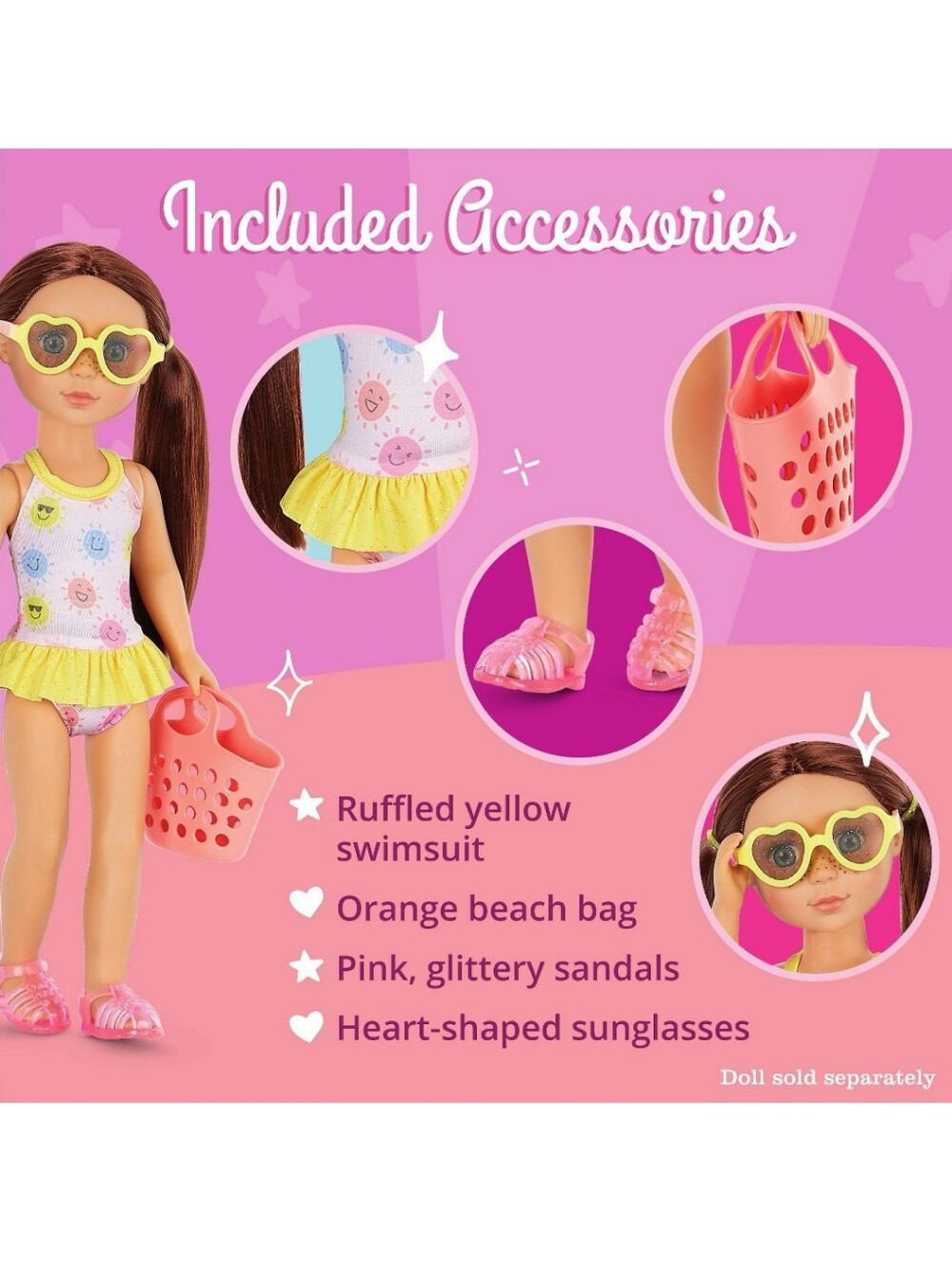 New!Glitter Girls Sun Smiles Swim Set Ruffle Y2k Outfit For 14"Doll Girlhoodcore - Picture 5 of 5